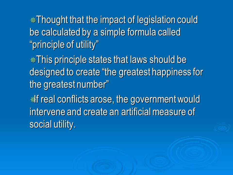 To Consider the Influence of Legislation in Relation